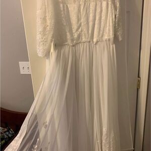 Elegant White Lace Gown